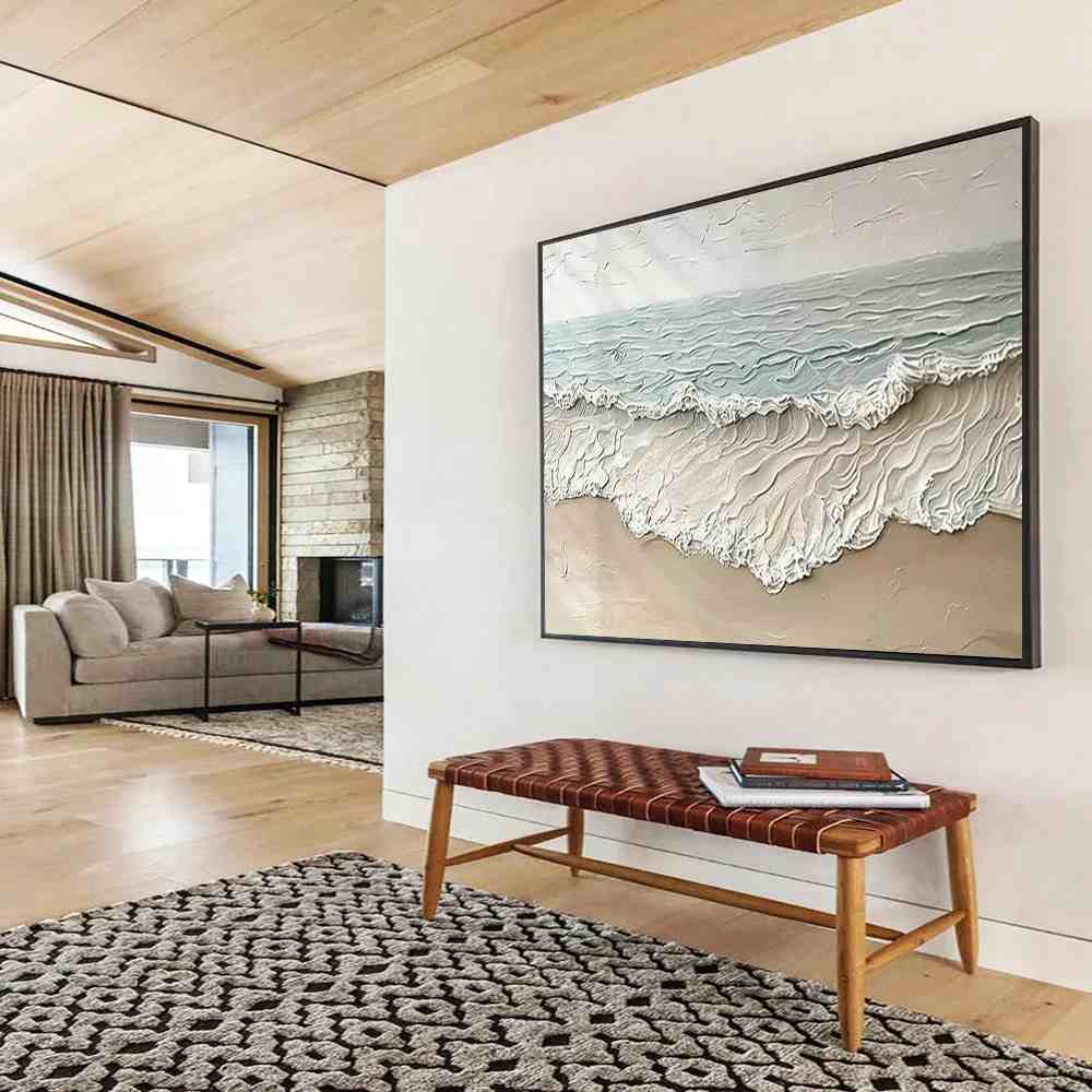 Hand-Painted Delivery Living - oversized boho wall art for living room